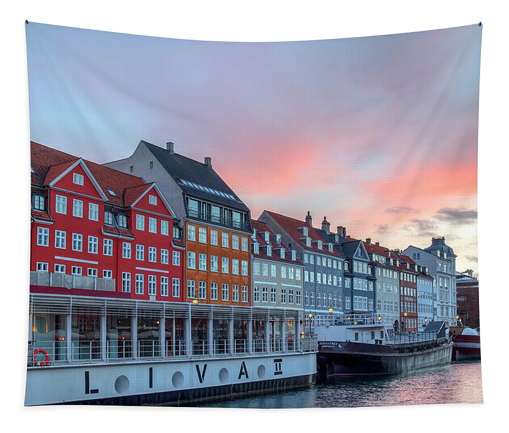 Nyhavn Tapestry featuring the photograph Copenhagen - Denmark #9 by Joana Kruse