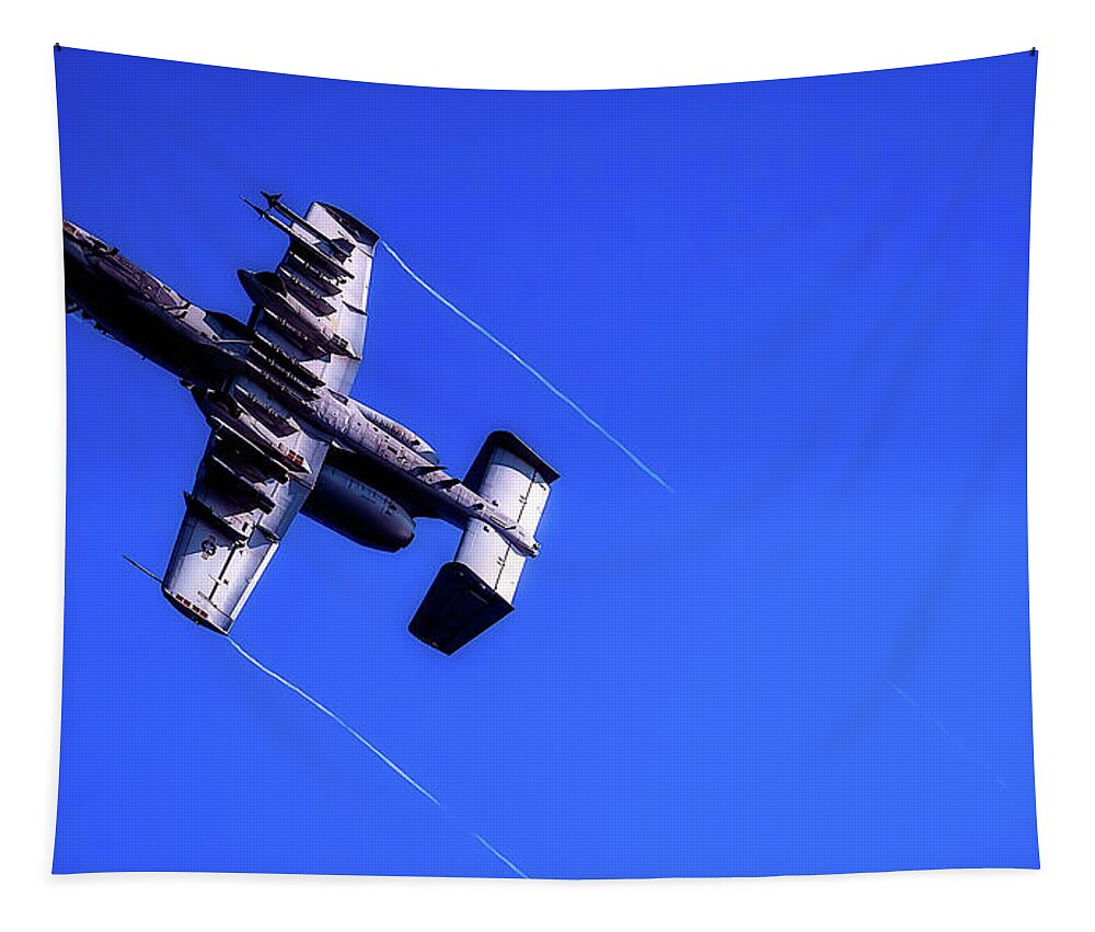 United States Tapestry featuring the photograph A-10 Soaring High by Mountain Dreams