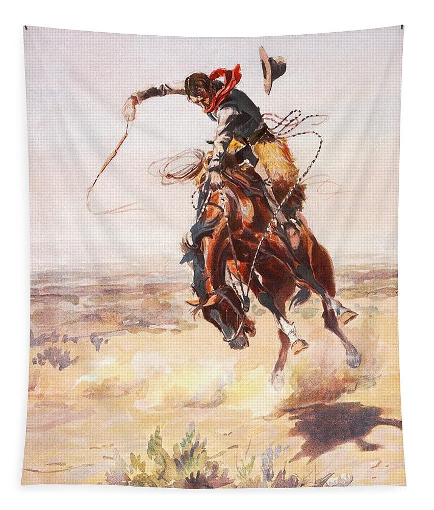 Charles Russell Tapestry featuring the digital art A Bad Hoss by Charles Russell