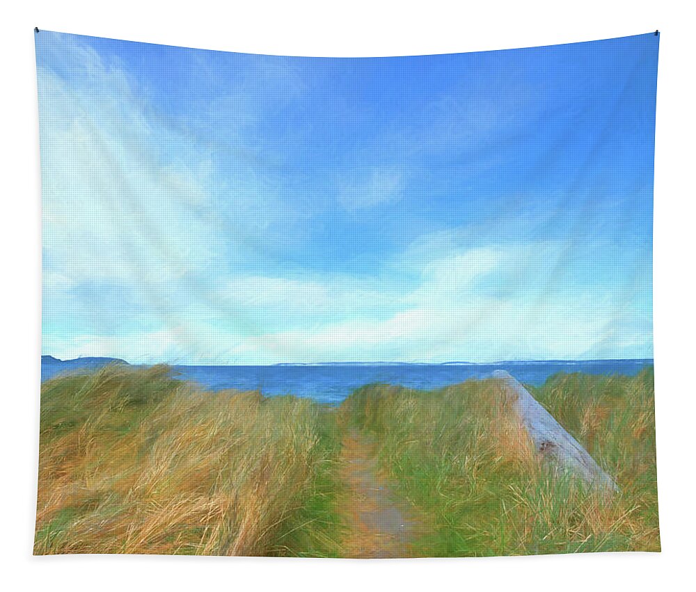 Greeting Card Tapestry featuring the photograph A Beach Path by Allan Van Gasbeck