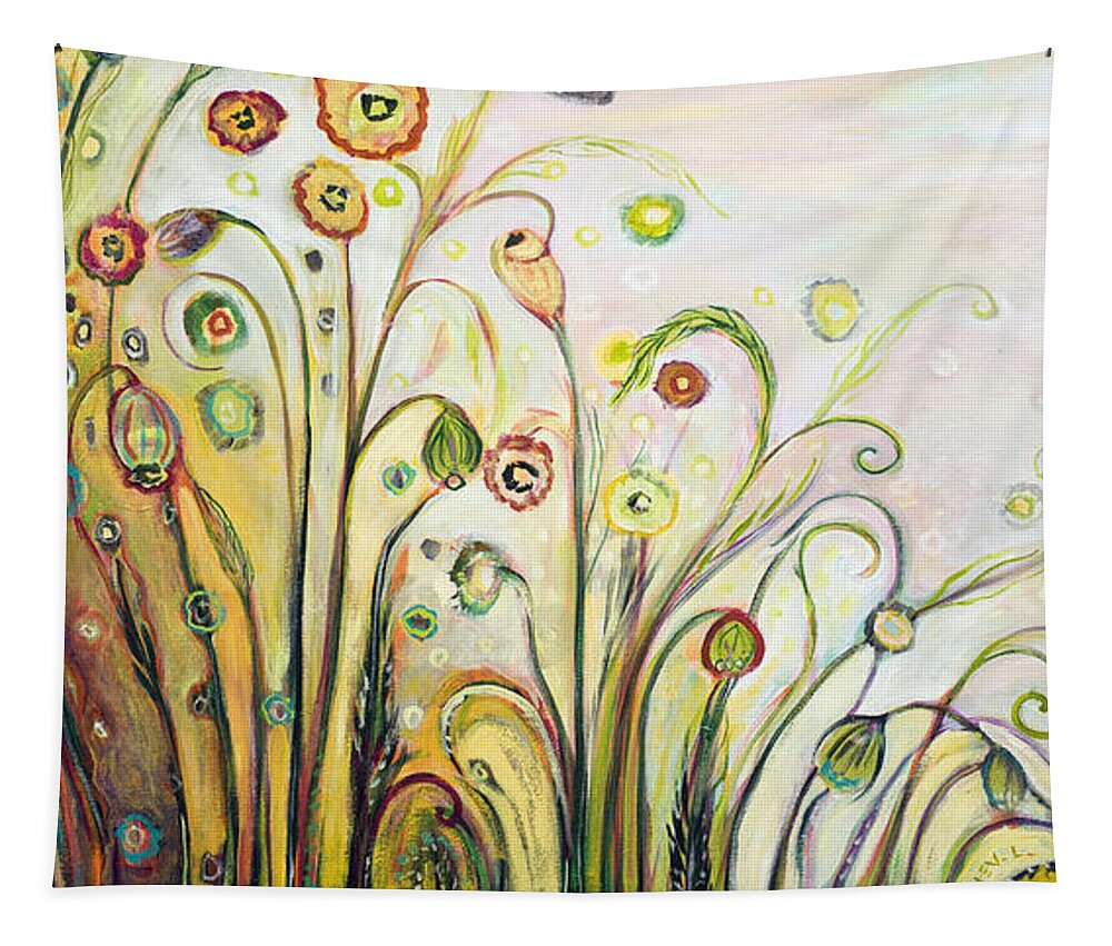 Landscape Tapestry featuring the painting A Breath of Fresh Air by Jennifer Lommers