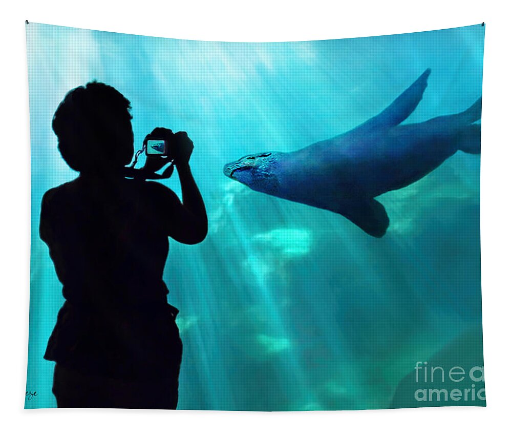 Aquarium Of The Pacific Tapestry featuring the photograph A Captured Moment by Jennie Breeze
