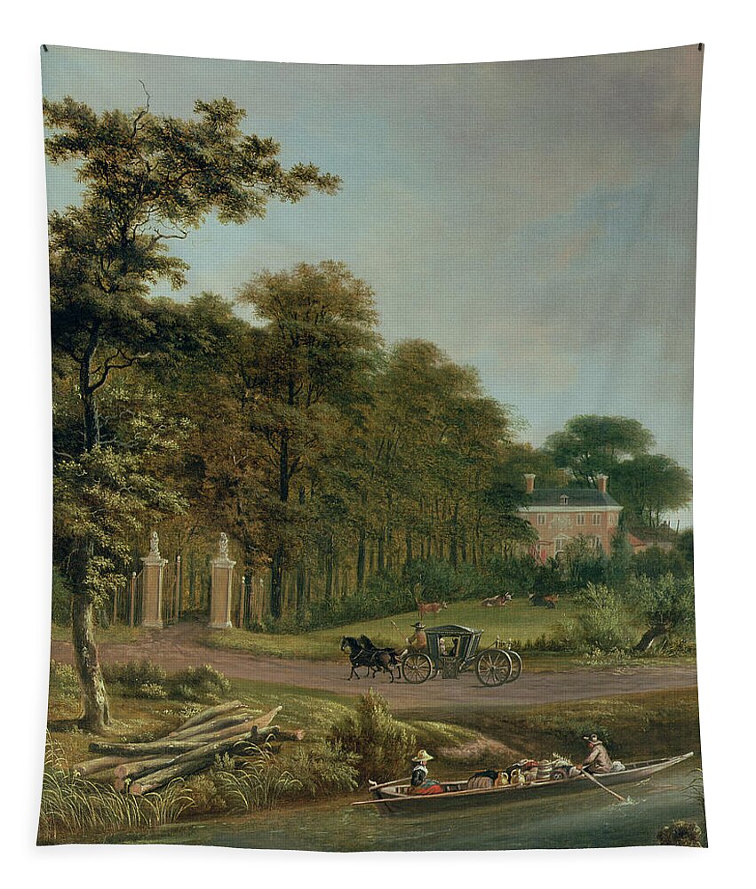 A Country House Tapestry for Sale by J Hackaert