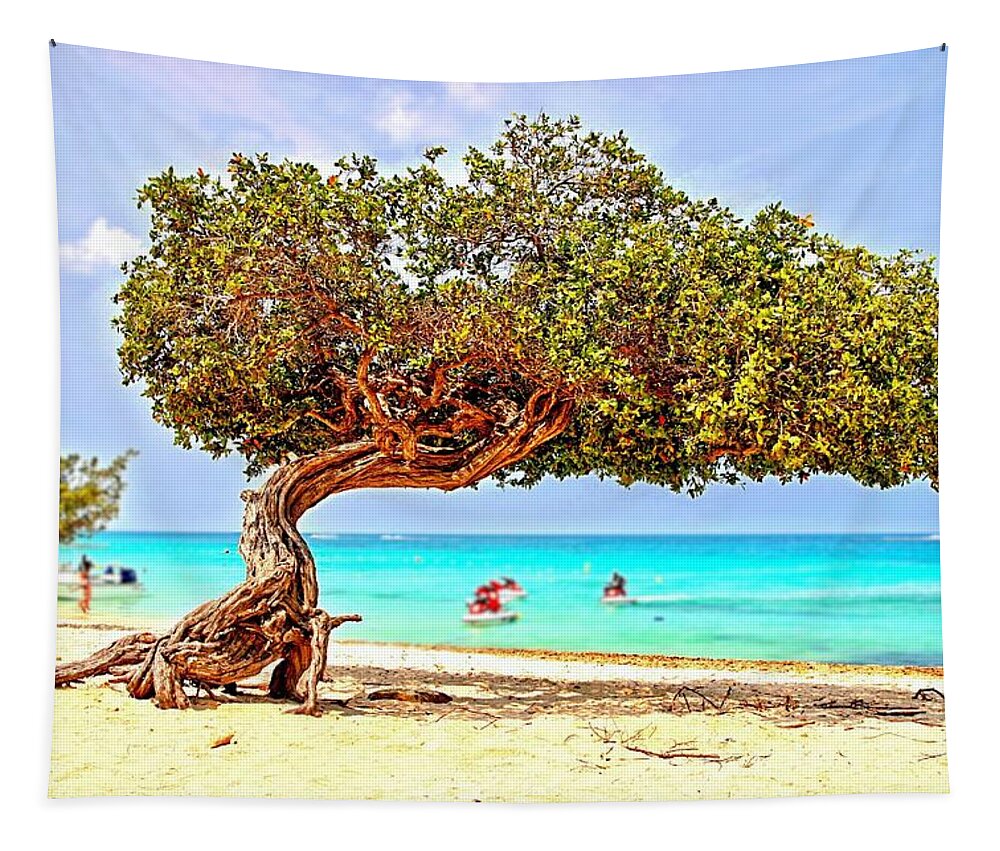 Aruba Tapestry featuring the photograph A Day At Eagle Beach by DJ Florek