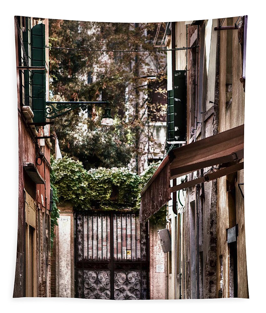 Europe Tapestry featuring the photograph A Doorway in Venice with Oil effect by Tom Prendergast