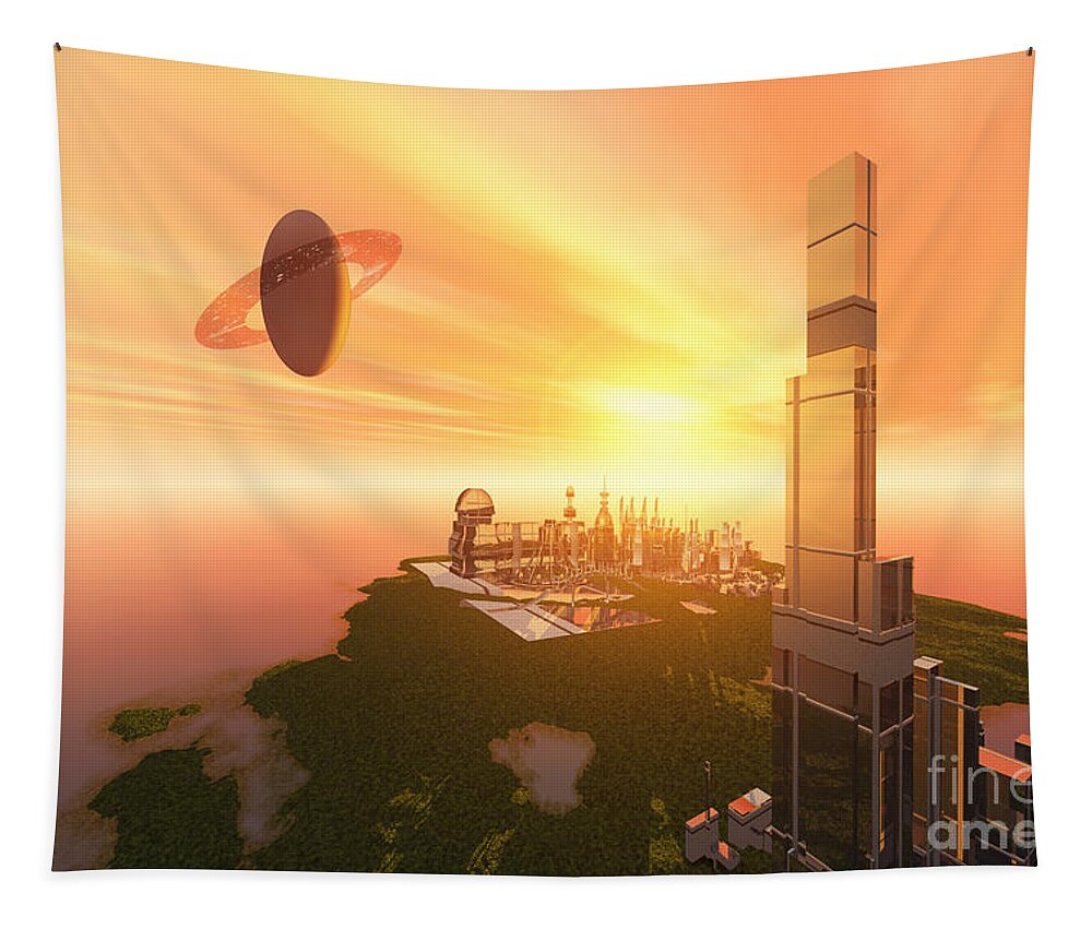 Space Art Tapestry featuring the painting A Great Vision by Corey Ford