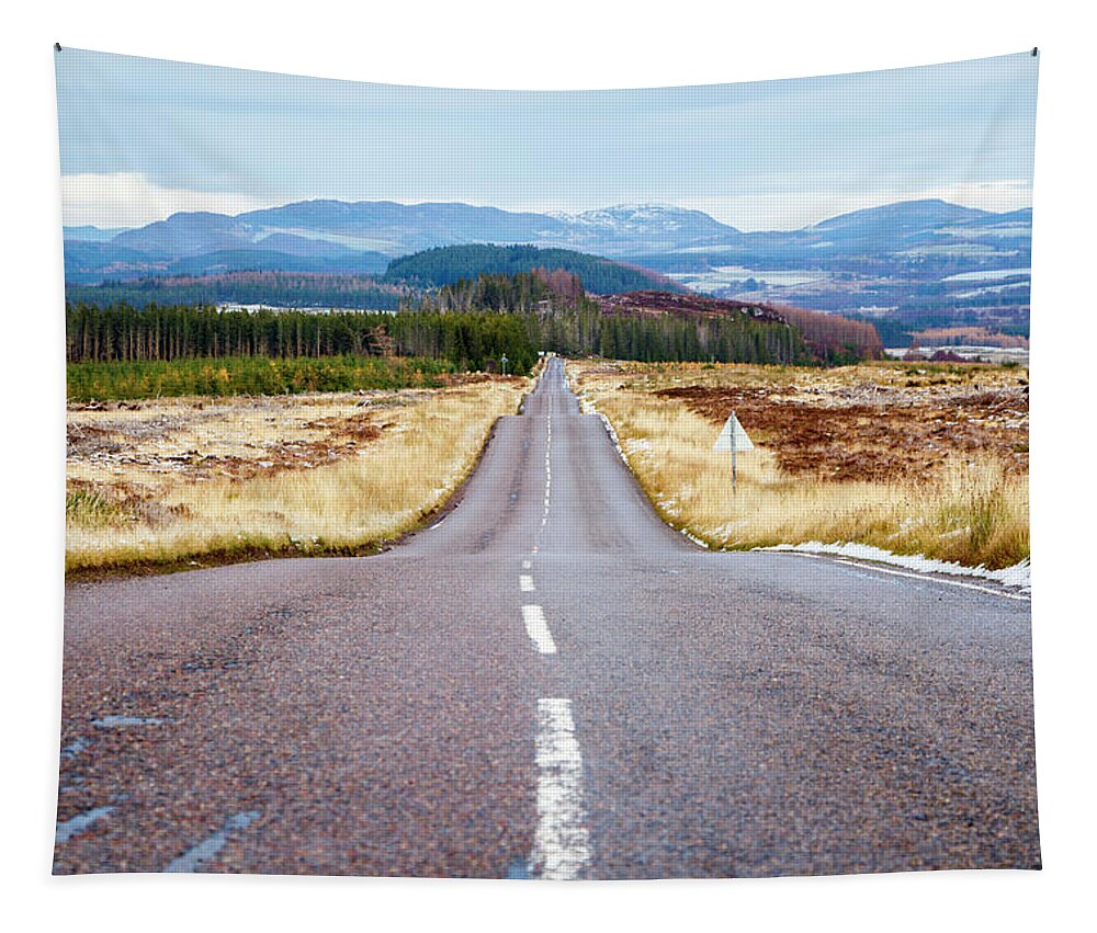 Bumpy Tapestry featuring the photograph A Highland Road by Rick Deacon