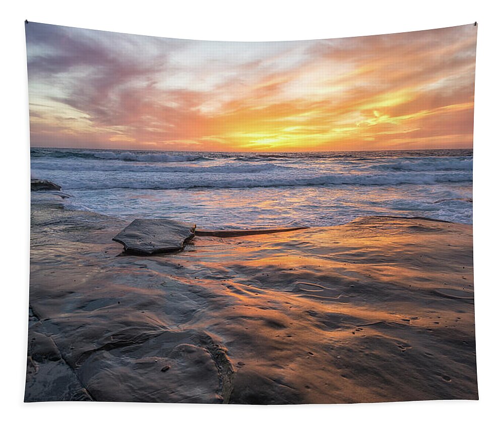 Sunset Tapestry featuring the photograph A La Jolla Sunset #2 by Joseph S Giacalone