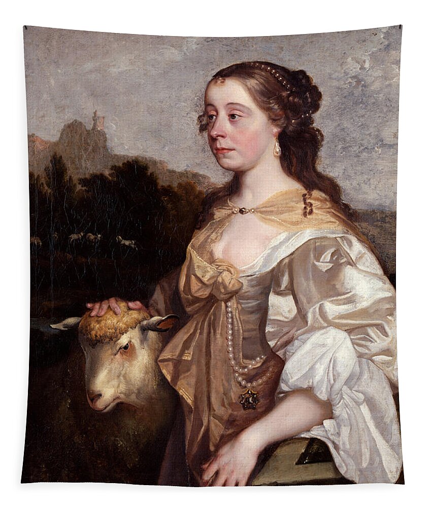 John Greenhill Tapestry featuring the painting A Lady as a Shepherdess by John Greenhill