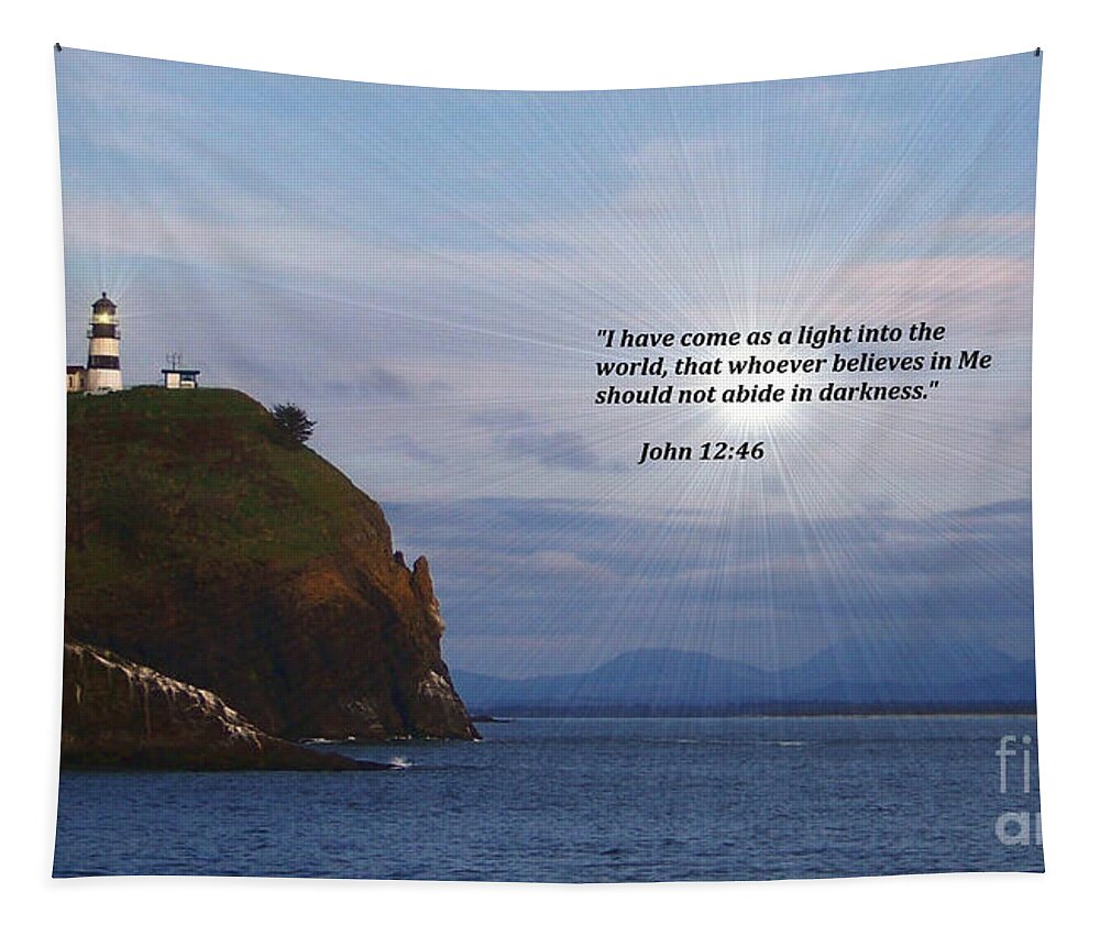 Lighthouse Tapestry featuring the photograph A Light Into the World by Charles Robinson