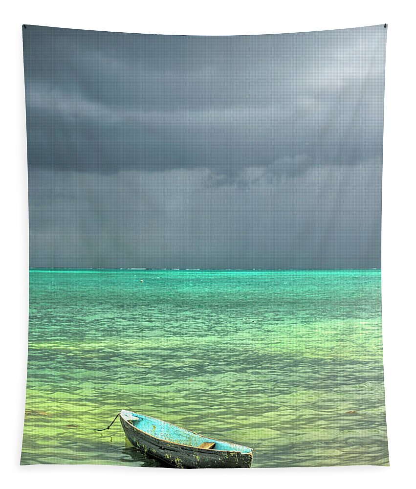Caye Caulker Belize Tapestry featuring the photograph A Man of Wisdom Delights in Water - confucius by David Zanzinger