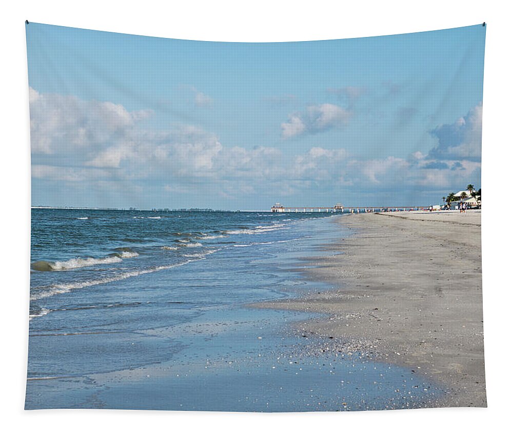 Fort Tapestry featuring the photograph A morning walk on Fort Myers Beach Fort Myers Florida by Toby McGuire