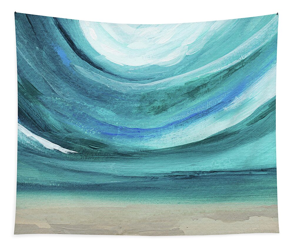 Abstract Landscape Tapestry featuring the painting A New Start Wide- Art by Linda Woods by Linda Woods