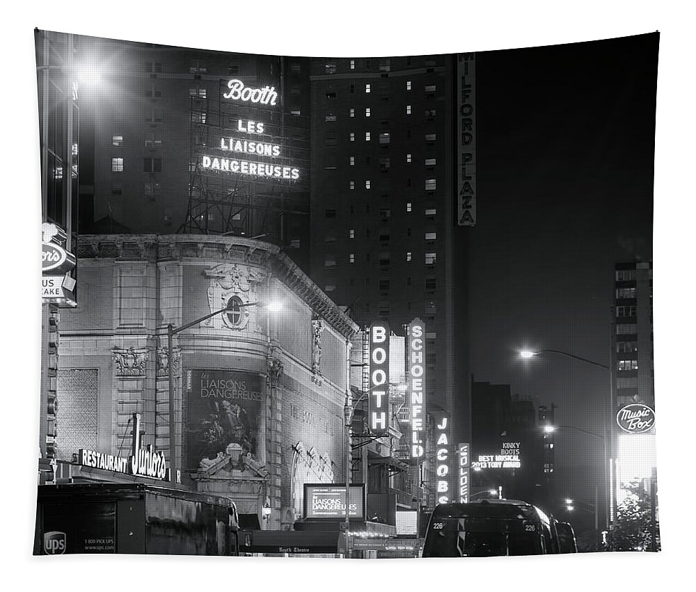 New York City Tapestry featuring the photograph A Night at the Theater by Mark Andrew Thomas