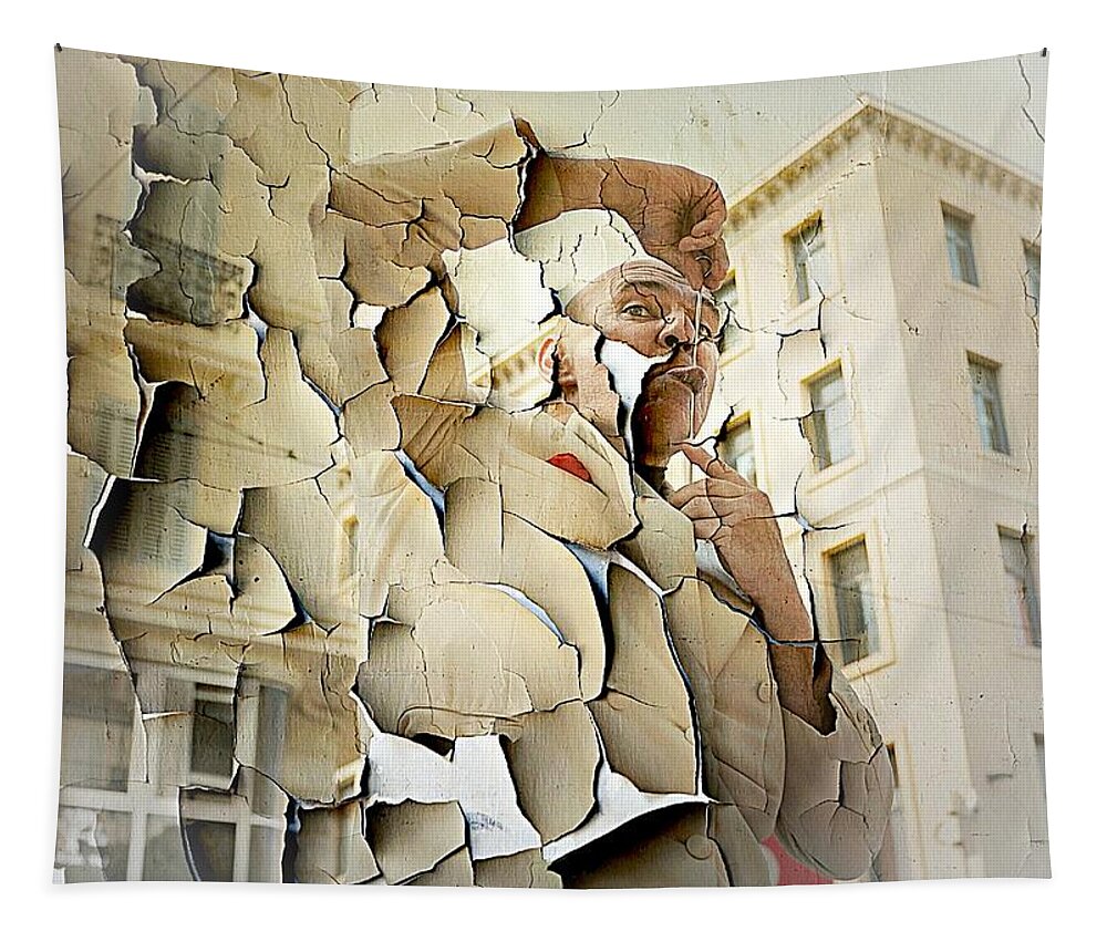  Tongue Tapestry featuring the photograph A pierced tongue by Jean Francois Gil