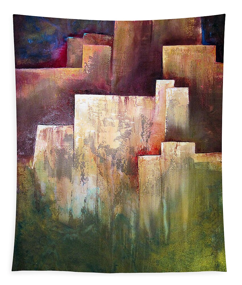 City Tapestry featuring the painting A Place for Solace by Shadia Derbyshire