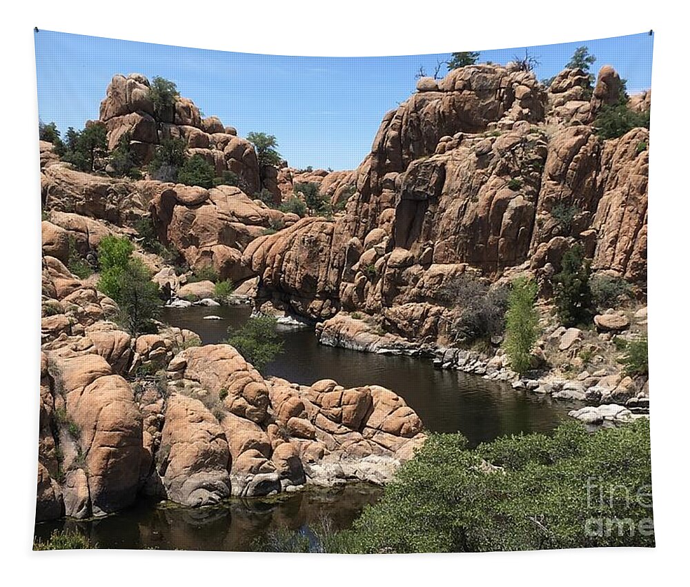Rocks Tapestry featuring the photograph A River Runs Through It by Pamela Henry