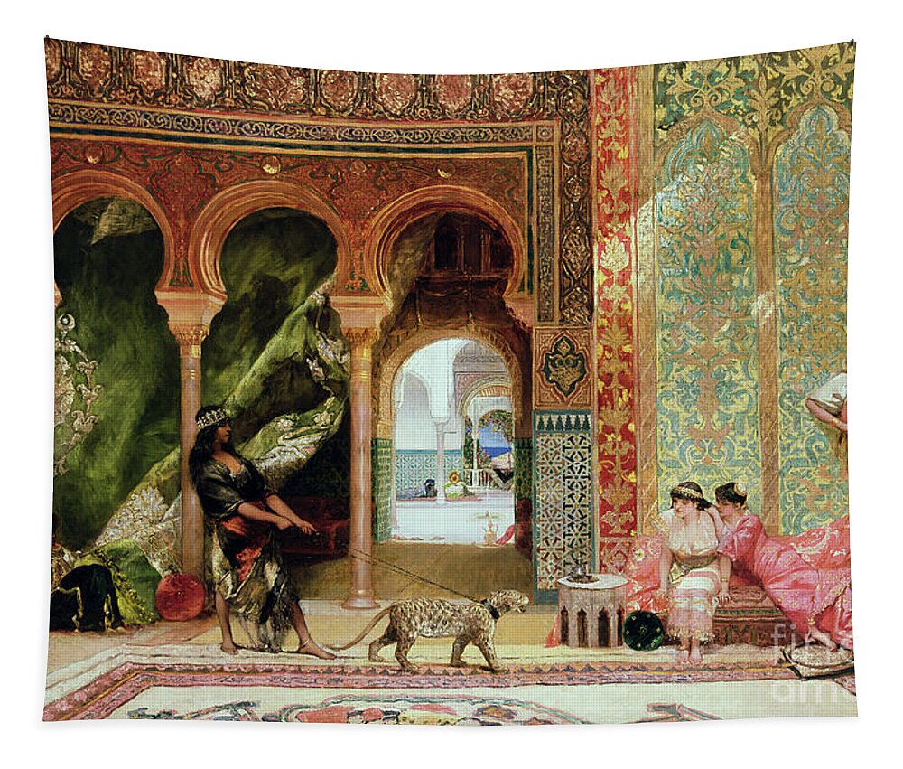 La Cour du Palais de Dar Khdaouedj El Amia, Alger, 1877 Tote Bag by Gustave  Clarence Rodolphe Boulanger - Fine Art America