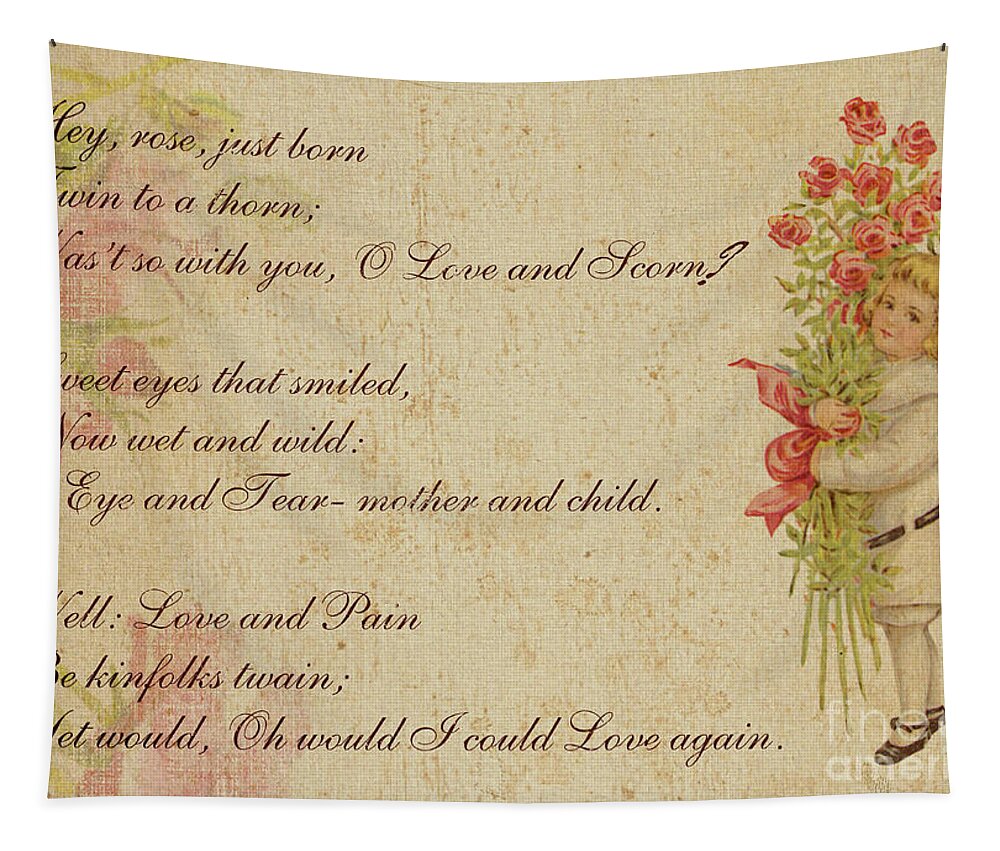 Love Poem Tapestry featuring the digital art A Song Of Love By Sidney Lanier by Olga Hamilton