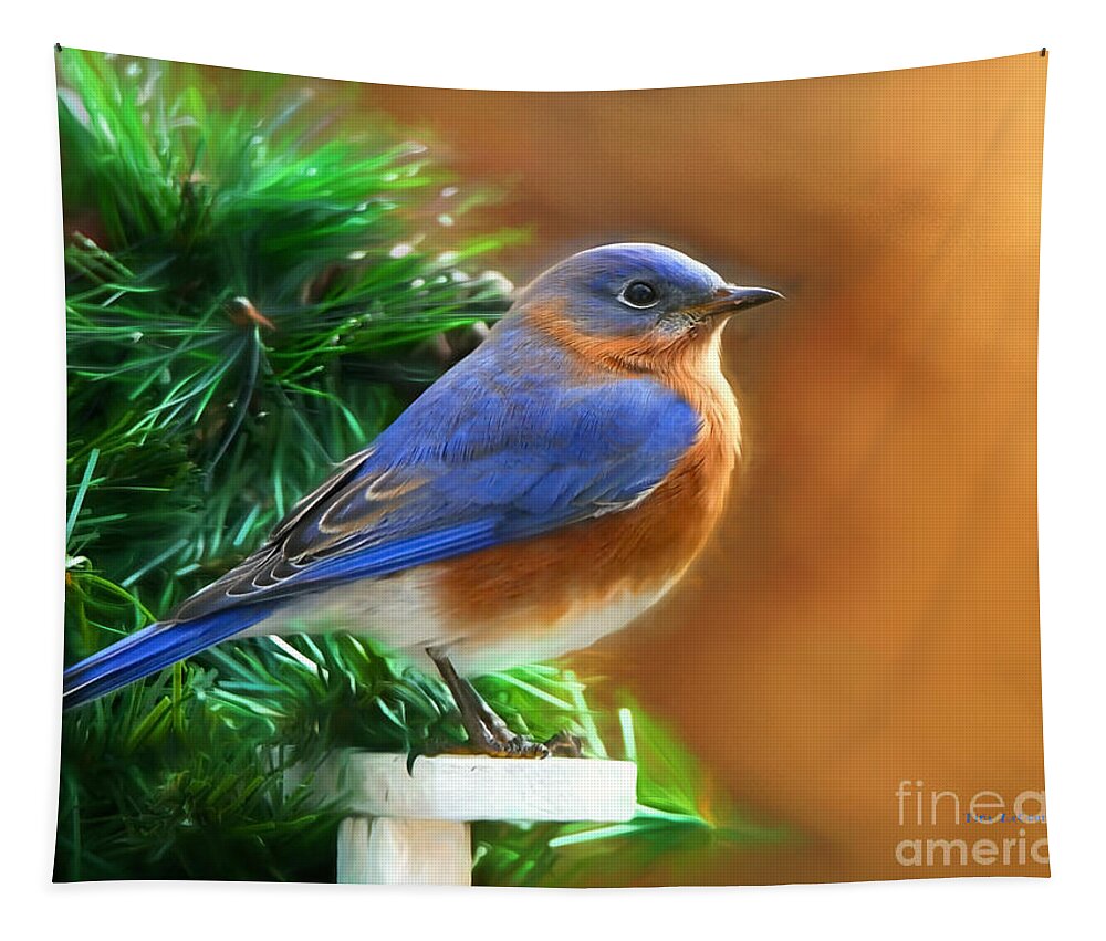 Bluebird Tapestry featuring the photograph A Still Moment by Tina LeCour