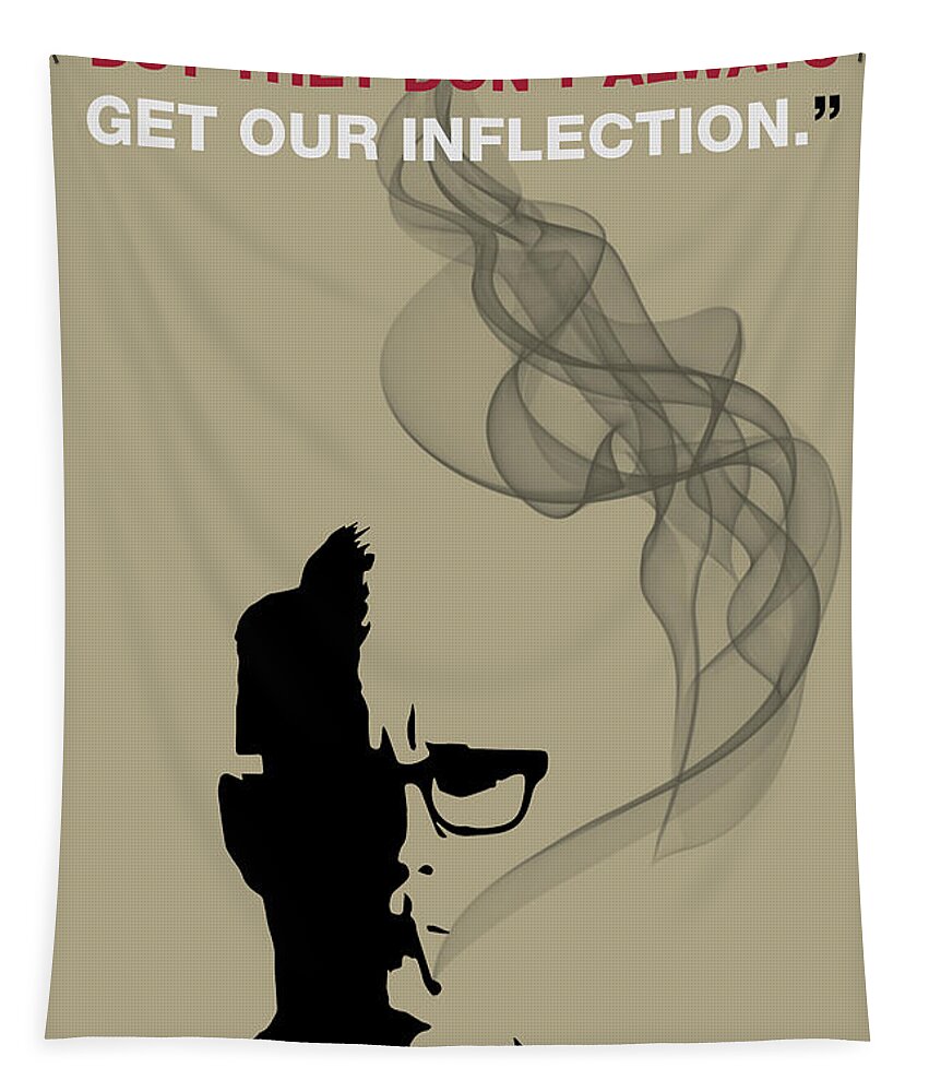 Roger Sterling Tapestry featuring the painting A Stupid Idea - Mad Men Poster Roger Sterling Quote by Beautify My Walls
