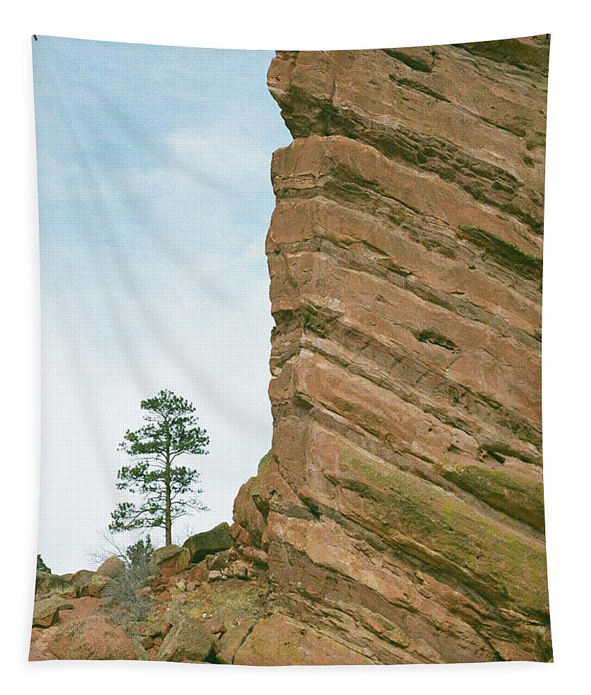 Red Rocks Park Tapestry featuring the photograph A Very Tall Rock by Ana V Ramirez
