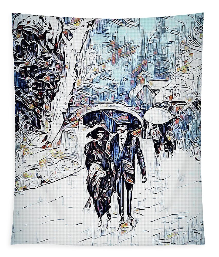 Couple Tapestry featuring the digital art A Walk In The Park by Pennie McCracken