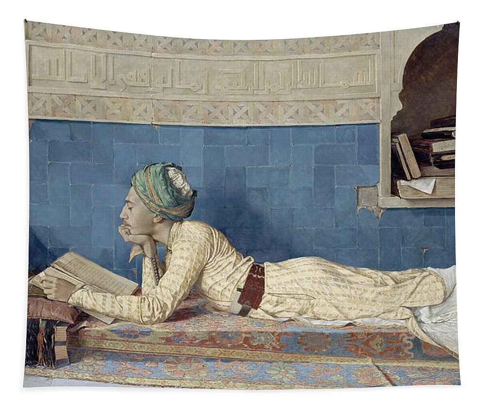 Young Tapestry featuring the painting A Young Emir by Osman Hamdi Bey