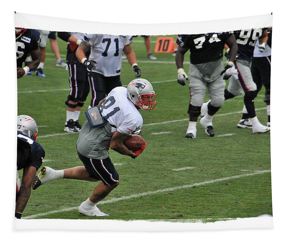 Tight End Tapestry featuring the photograph Aaron Hernandez by Mike Martin