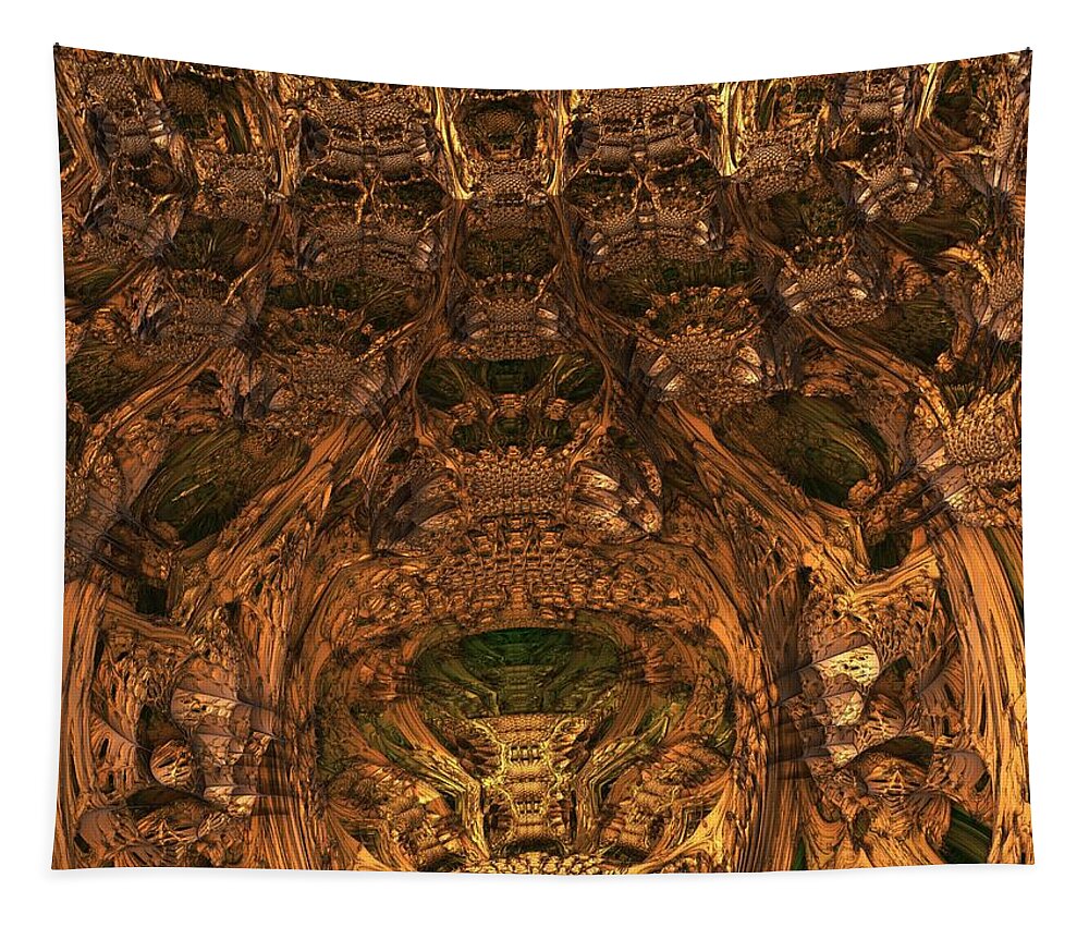 Mandelbulb Tapestry featuring the digital art Abandon All Hope Ye Who Enter Here by Lyle Hatch