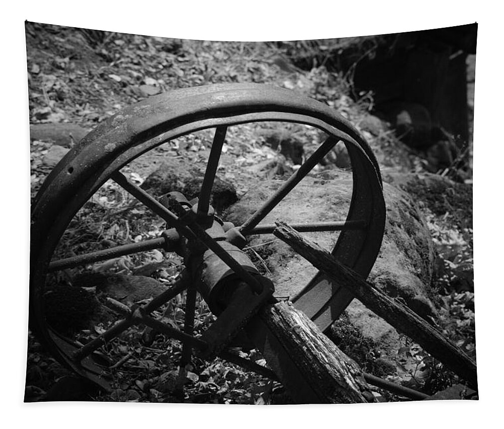 Wheel Tapestry featuring the photograph Abandoned by Frank Wilson