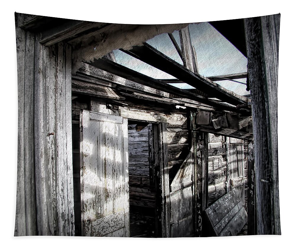Homestead Tapestry featuring the digital art Abandoned Homestead 19 by Cathy Anderson