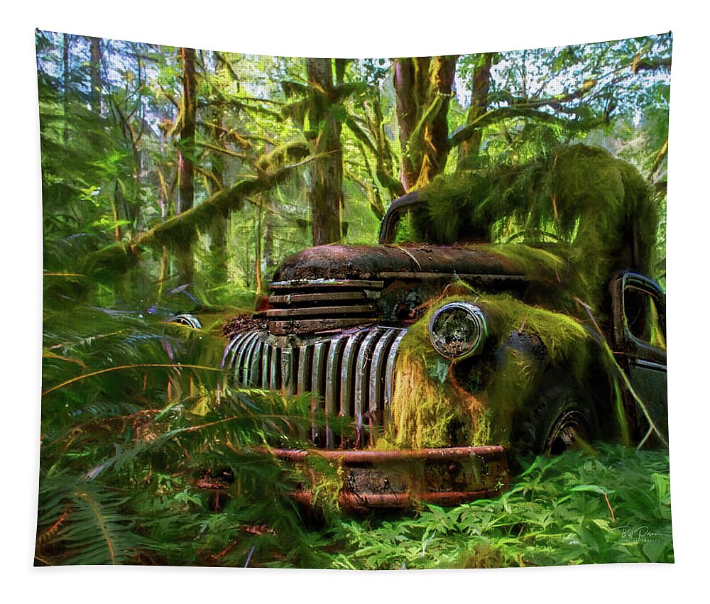Abandoned Tapestry featuring the photograph Abandoned in Forest by Bill Posner