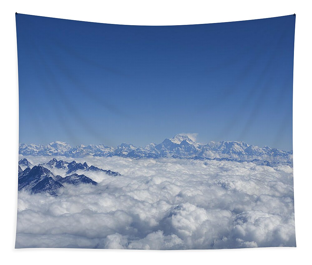 Everest Tapestry featuring the photograph Above the clouds by Ivan Slosar