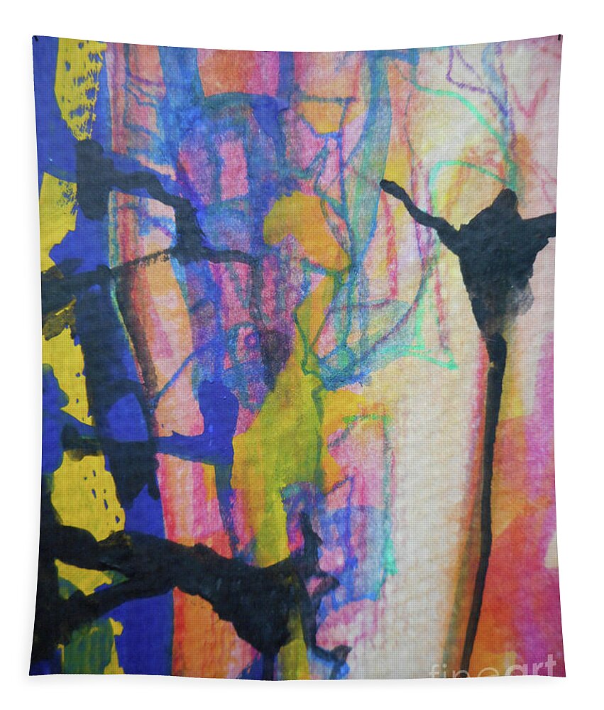Katerina Stamatelos Tapestry featuring the painting Abstract-3 by Katerina Stamatelos