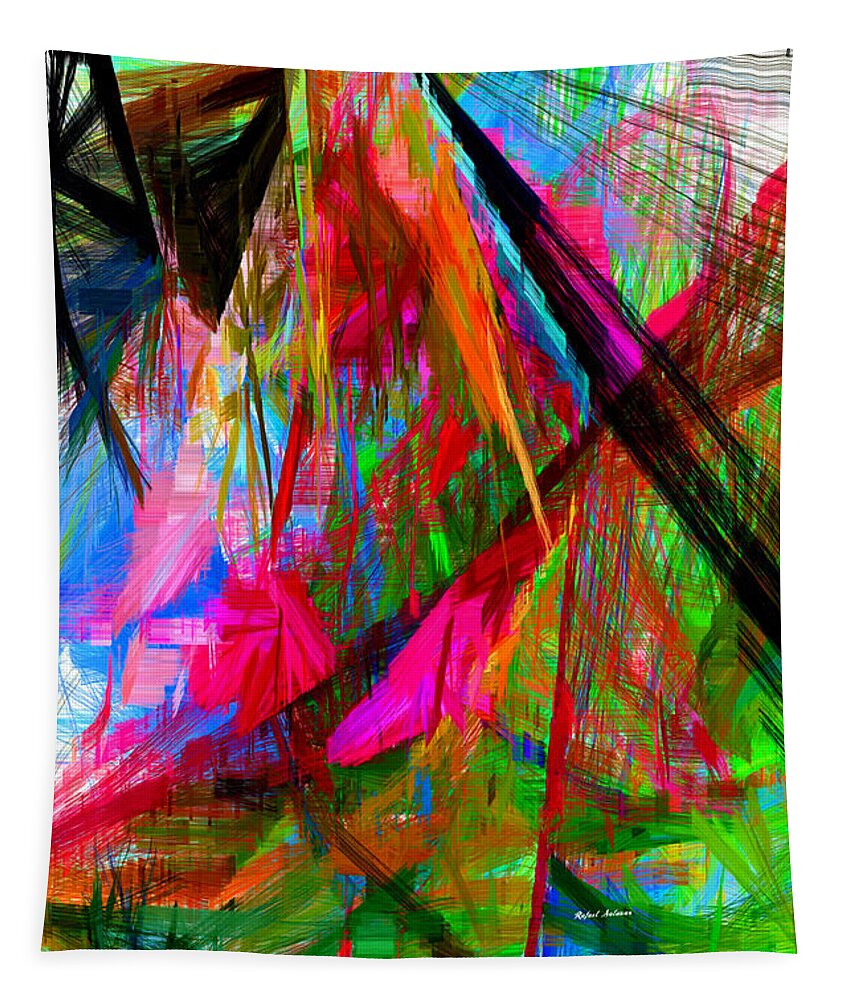 Abstract Tapestry featuring the digital art Abstract 9030 by Rafael Salazar