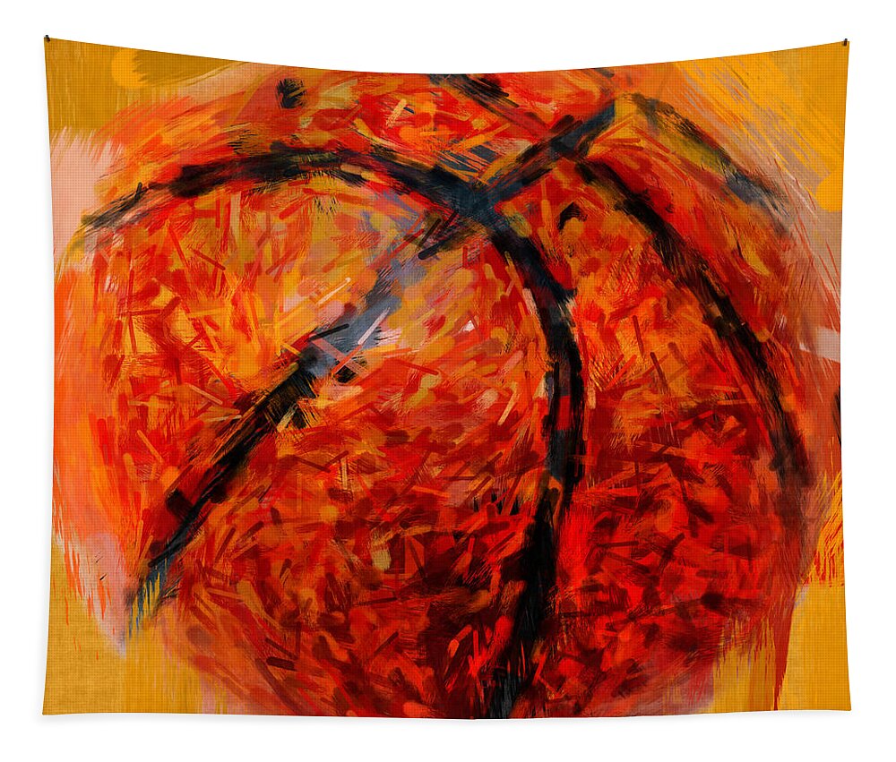 Basketball Tapestry featuring the photograph Abstract Basketball by David G Paul