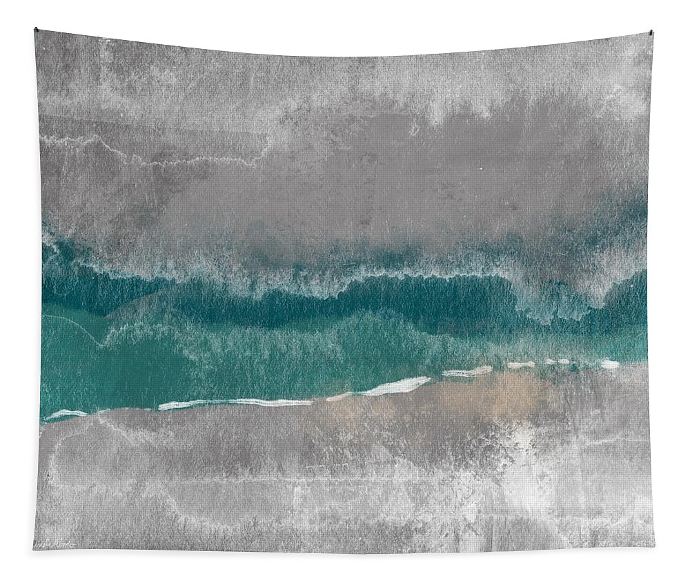 Beach Tapestry featuring the mixed media Abstract Beach Landscape- Art by Linda Woods by Linda Woods