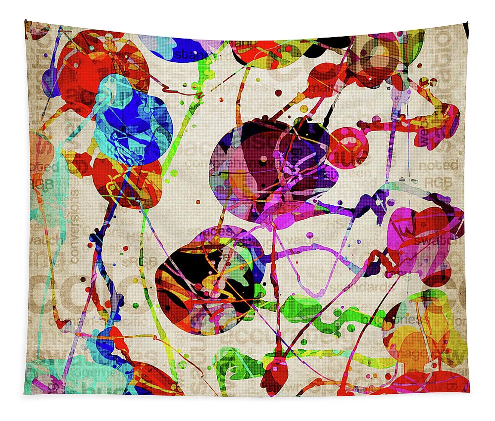 Abstract Tapestry featuring the digital art Abstract Expressionism 2 by Phil Perkins