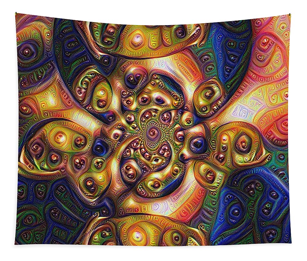 Fractal Tapestry featuring the digital art Abstract Fractal by Bruce Rolff