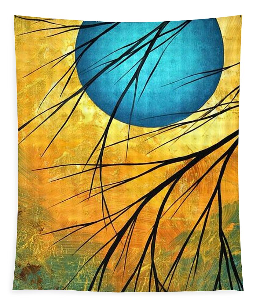 Abstract Tapestry featuring the painting Abstract Landscape Art PASSING BEAUTY 1 of 5 by Megan Aroon