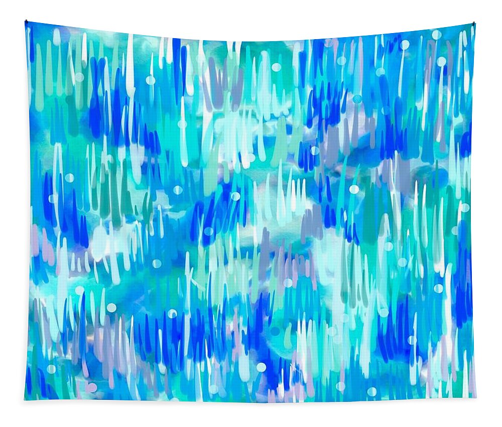 Abstract Tapestry featuring the digital art Abstract Winter by Cristina Stefan