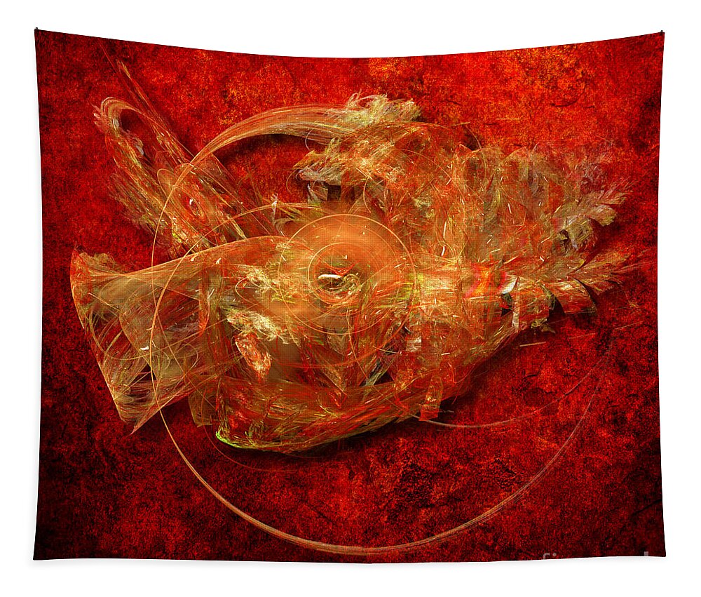Red Tapestry featuring the digital art Abstractfantasy No. 1 by Alexa Szlavics