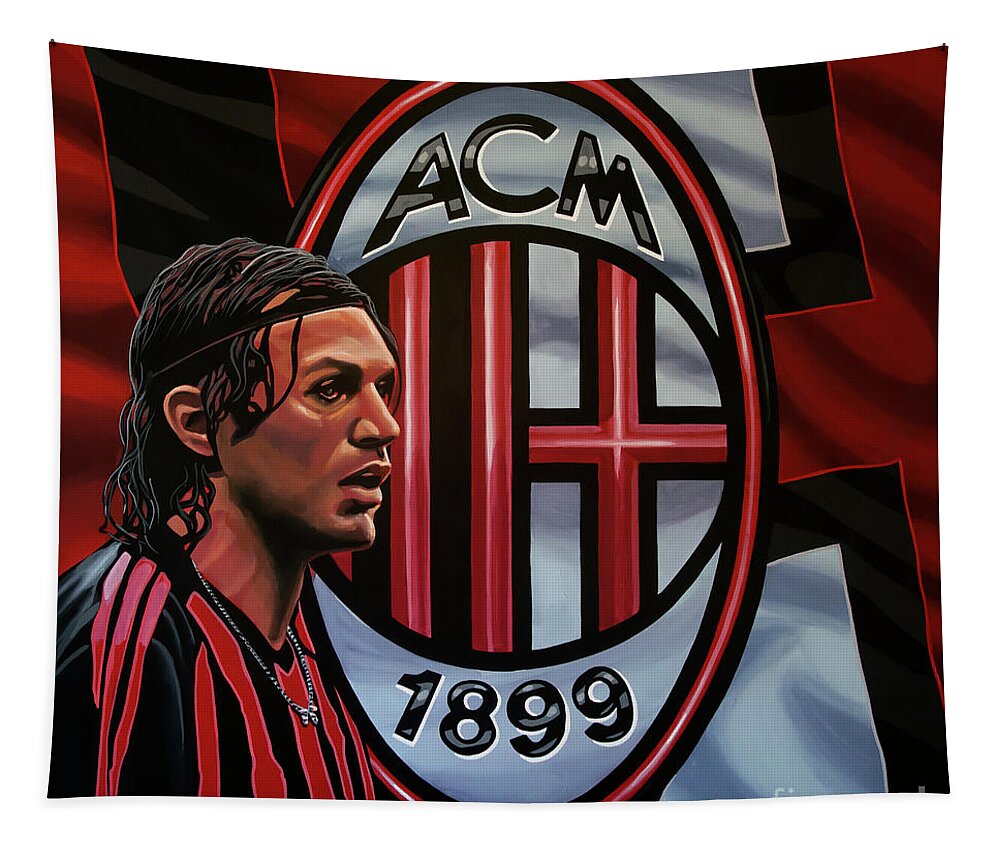Ac Milan Tapestry featuring the painting AC Milan Painting by Paul Meijering