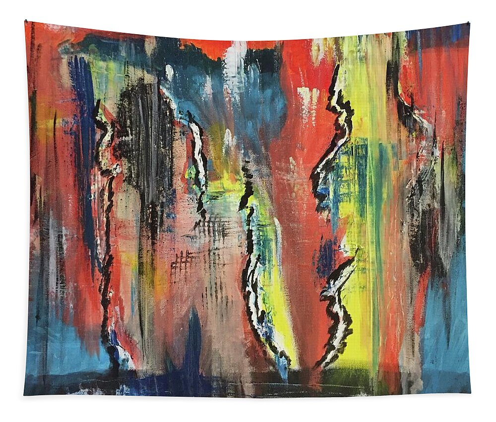 Painting Tapestry featuring the painting Acid Rain by Laura Jaffe