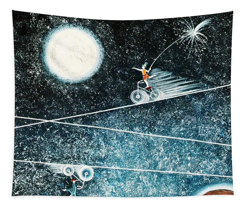 Universe Tapestry featuring the painting Across the universe by Graciela Bello