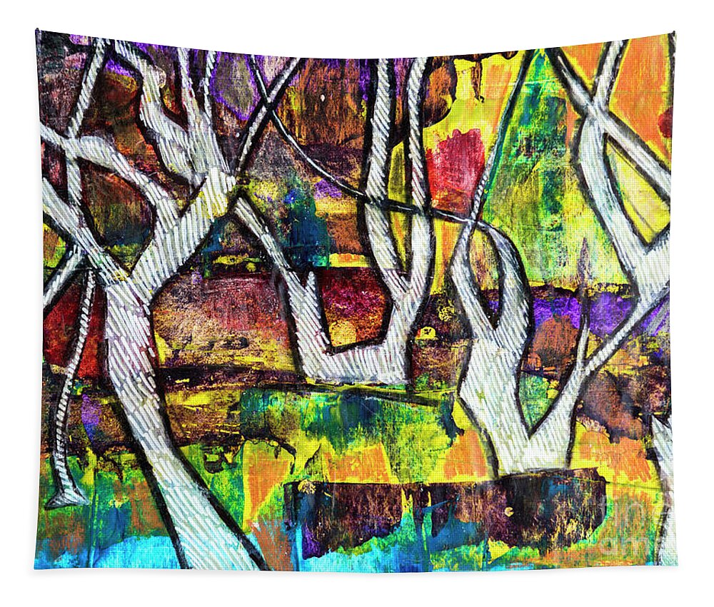 Forest Tapestry featuring the painting Acrylic Forest by Ariadna De Raadt