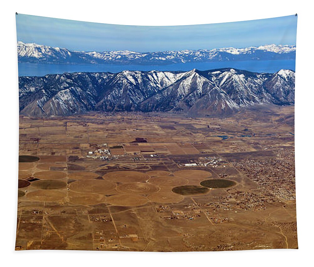 Tapestry featuring the photograph Aerial of Carson Valley by John T Humphrey