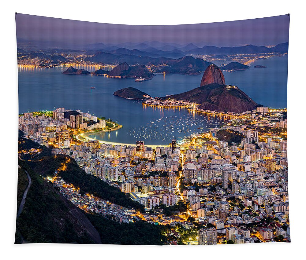 South America Tapestry featuring the photograph Aerial Rio by Mihai Andritoiu