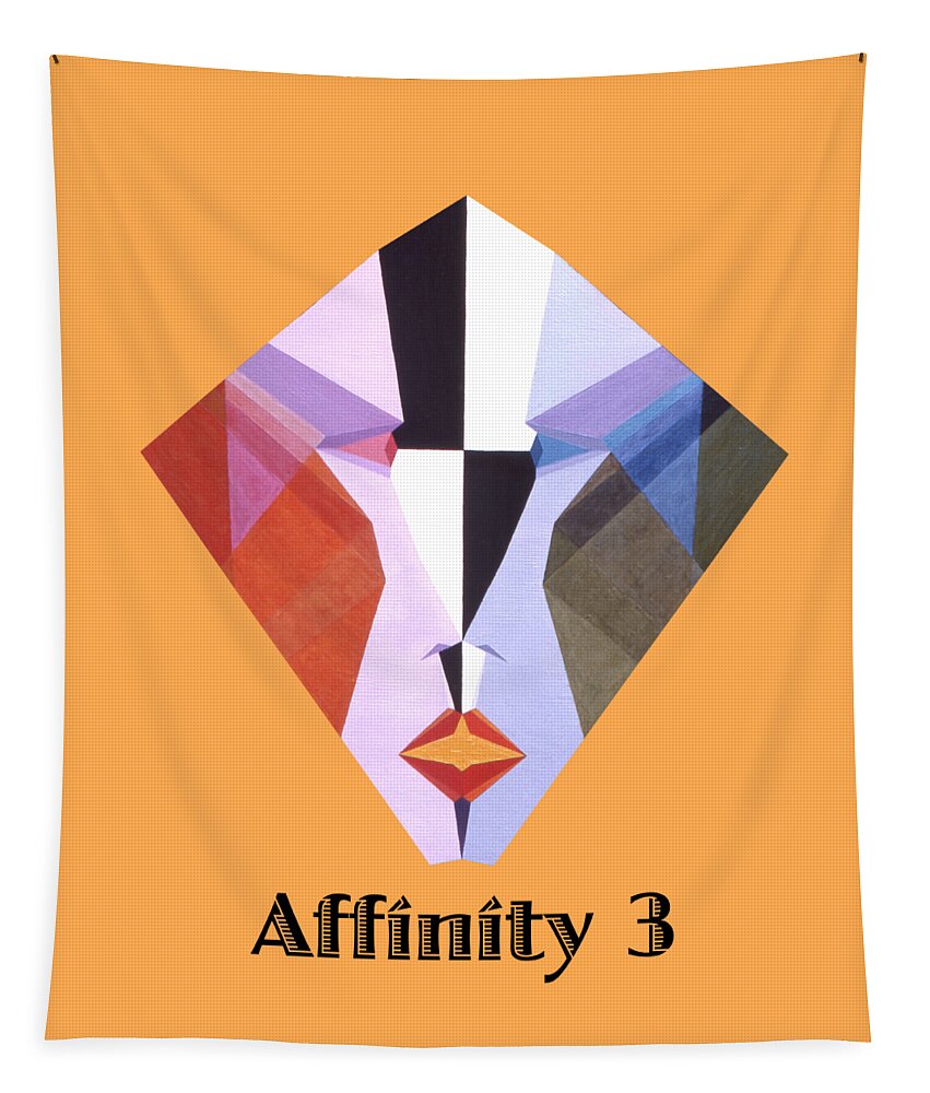 Painting Tapestry featuring the painting Affinity 3 text by Michael Bellon
